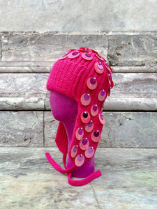 Cappello invernale di design, maglia fatta a mano