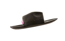 Load image into Gallery viewer, un cappello estivo nero di paglia versatile ed elegante