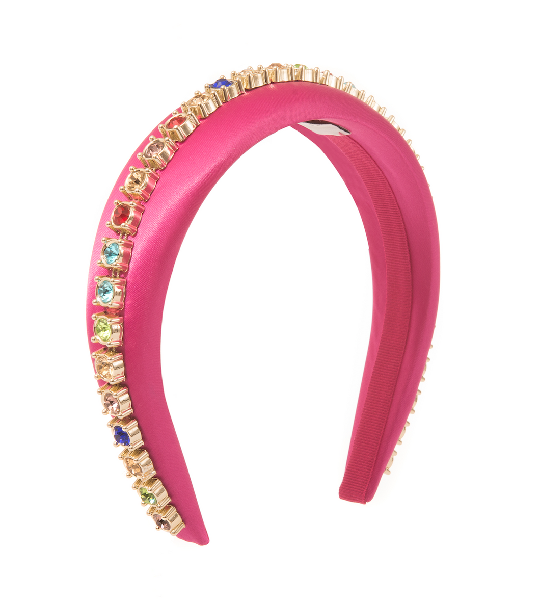 Cerchietto di lusso con cristalli multicolore e design raffinato