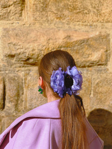 clip per capelli decorata con fiori di seta fatti a mano