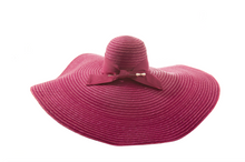 Carica l&#39;immagine nel visualizzatore di Gallery, mazi cappello da sole estivo in paglia naturale rosa con spilla per regolarlo